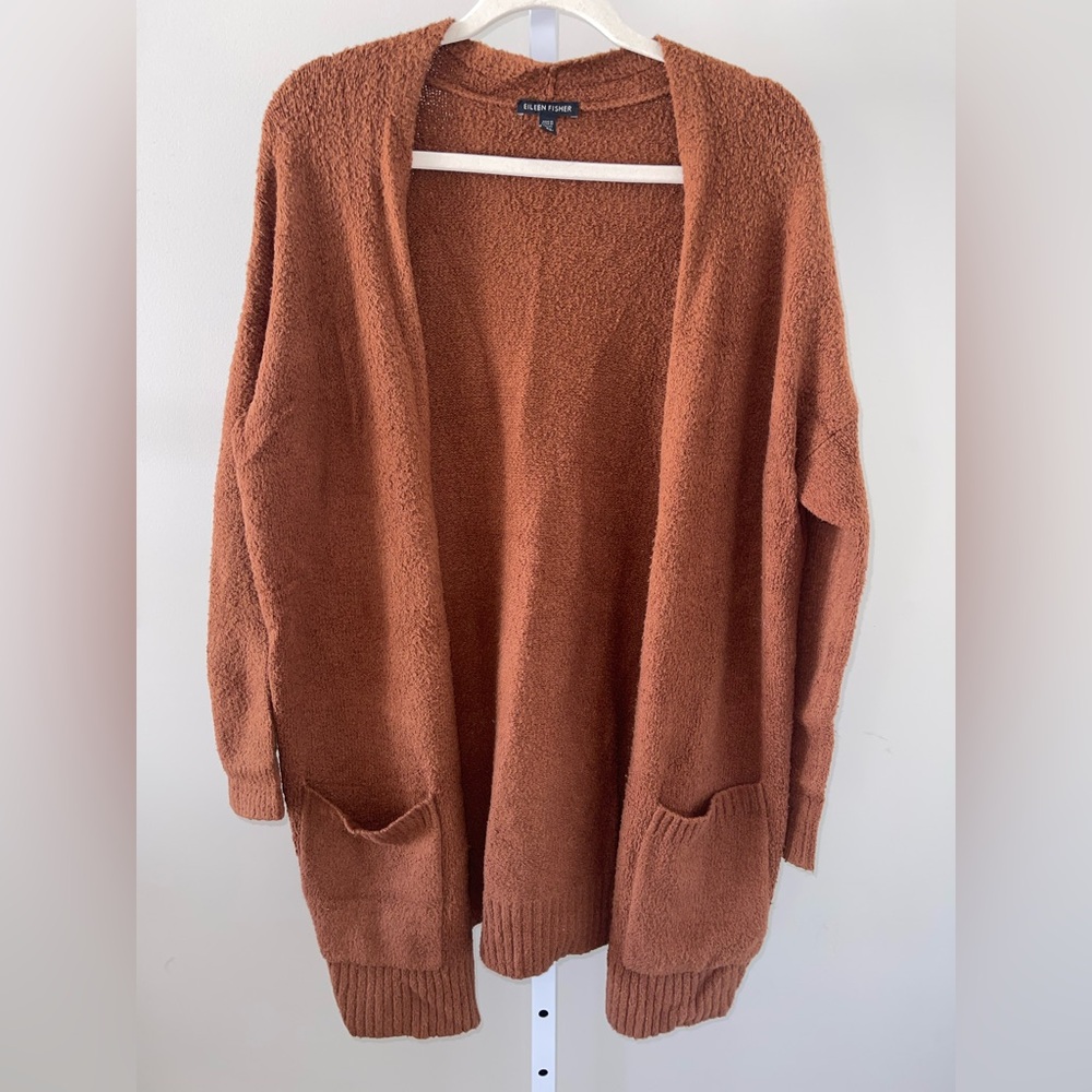 Eileen Fisher Terracotta Open Front Cardigan Women’s Size Small